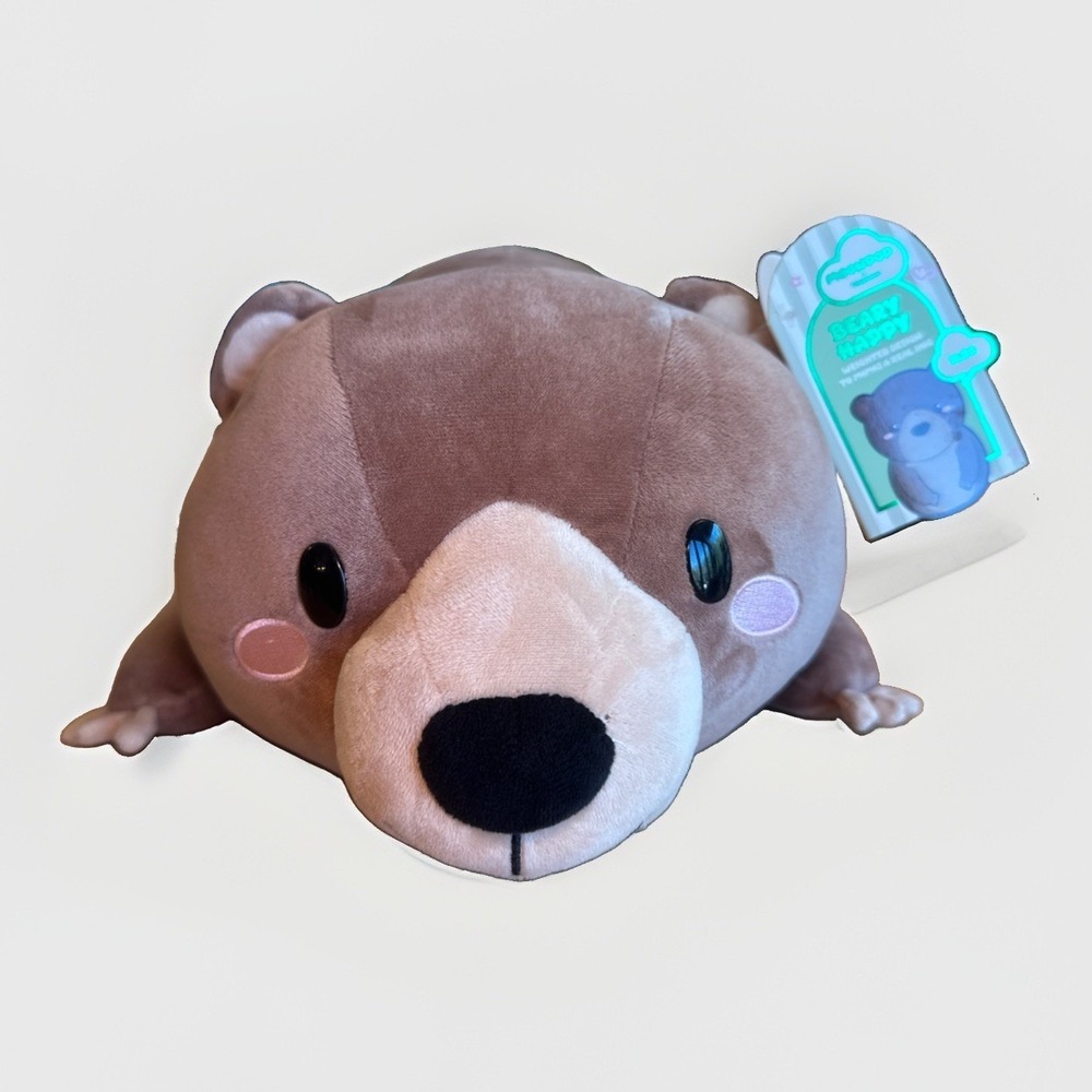 Moonpop X Sundays Colab RARE Weighted Plush Beary Happy 3 Lbs Hug Calming Unwind